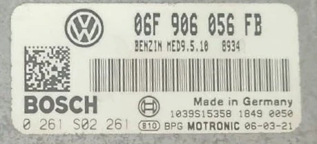 Label ECU Bosch MED9.5.10 06F906056FB 0261S02261