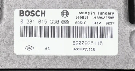 Etykieta sterownika silnika Bosch 0281017065 Renault Trafic 2.0 dCi, numery 8200935115 VIRGIN Plug &amp; Play