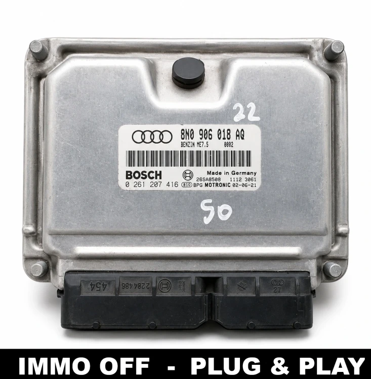 8N0 906 018 AQ 0261207416 ECU engine control unit Bosch ME7.5 Audi TT 8N IMMO OFF