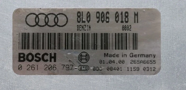 Label ECU engine control unit 8L0906018M 0261206797 Bosch Audi TT 8N 1.8T IMMO OFF