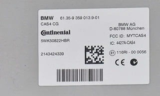 Moduletikett BMW  9359013 CAS4 CG Continental 5WK50822HBR
