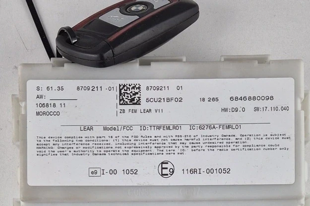 Module label FEM BMW 8709211 FEM Lear 5CU21BF02