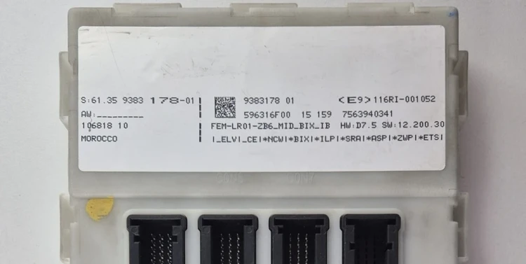markings from the label: 61.35-9383178-01 / 9383178, 596316F00, 7563940341, FEM-LR01-ZB6_MID_BIX_IB.