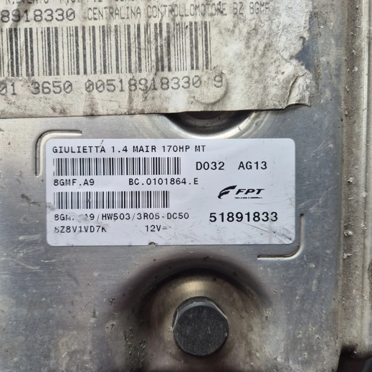 ECU label 51891833 8GMF.A9 BC.0101864.E Alfa Romeo Giulietta 1.4 MultiAir 170 KM