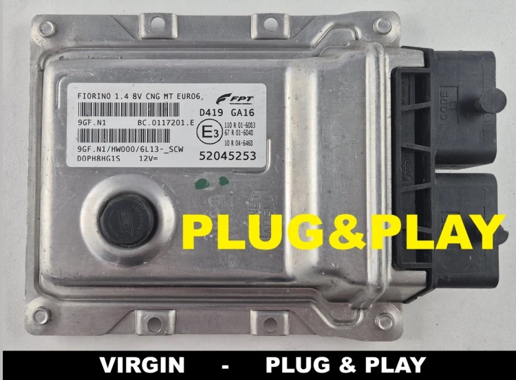 ECU engine control unit FPT 52045253 9GF.N1 BC.0117201.E Fiat Fiorino 1.4 8V CNG VIRGIN Plug &amp;amp; Play