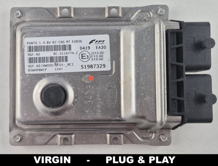 51987329 9GF.N2 BC.0116774.C Fiat Punto 1.4 8V CNG Euro 6 VIRGIN Plug &amp;amp;amp; Play centralina do motor