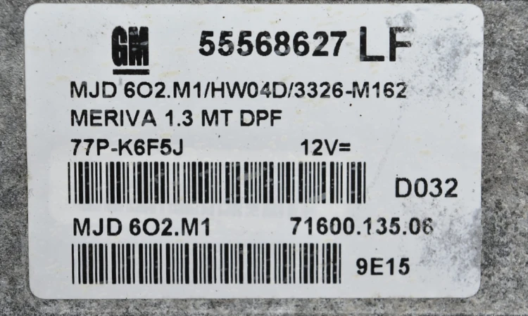 centralina motore Opel meriva -55568627 LF MJD-6O2