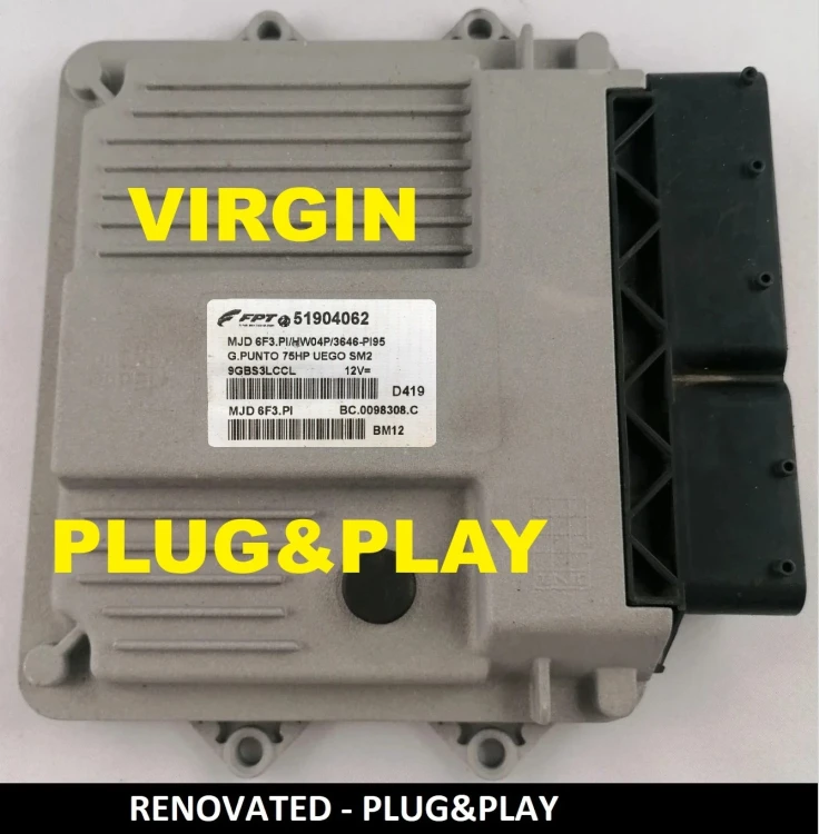 ECU engine control unit 51904062 Virgin Plug&amp;amp;Play -  Fiata Grande Punto 75 HP