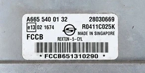 Engine ECU label SsangYong Rexton A6655400132, R0411C025K, 28030669