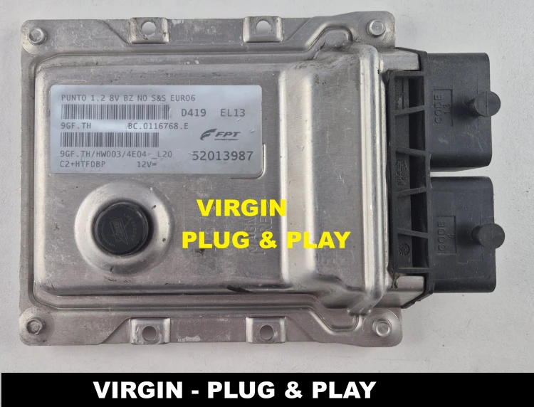 ECU engine Fiat Punto 1.2 8V 52013987, 9GF.TH HW003, Virgin Plug &amp;amp; Play