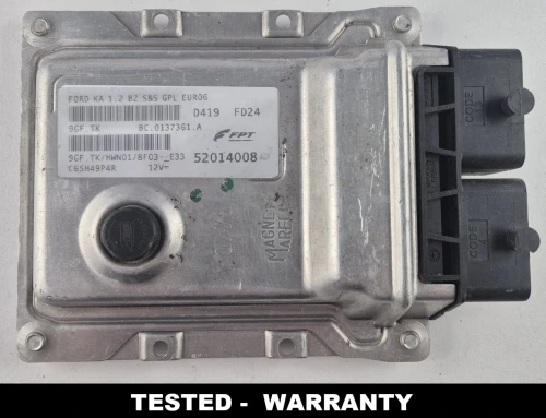 Etikett des Motorsteuergeräts Magneti Marelli 9GF.TK 52014008 für Ford Ka 1.2 LPG