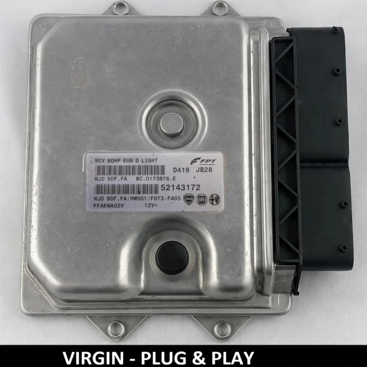 Fiat 1.3 Multijet engine ECU 52143172 MJD 9DF.FA Virgin Plug & Play – label view