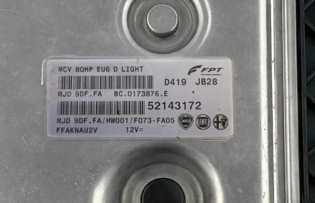 Fiat 1.3 Multijet engine ECU 52143172 MJD 9DF.FA Virgin Plug &amp; Play – sticker