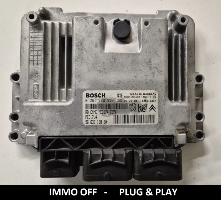 0261208957 9663818880 centralina motore Bosch MED17.4 Peugeot 207 / Citroën C4 1.6 IMMO OFF