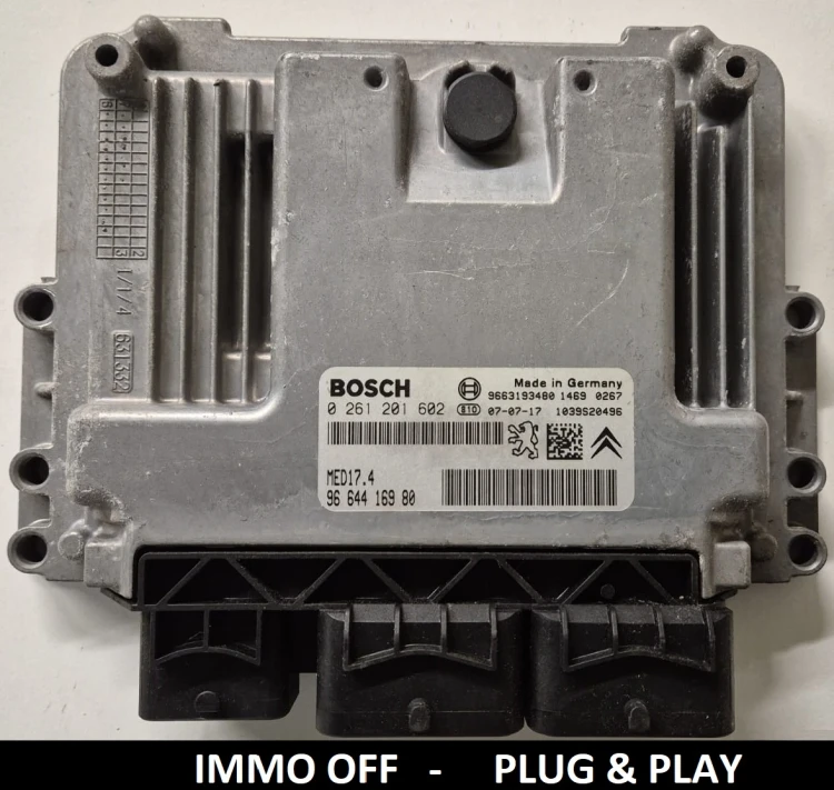 Sterownik silnika Bosch MED17.4 0261201602 9664416980 Peugeot Citroën 1.6 IMMO OFF Plug &amp; Play