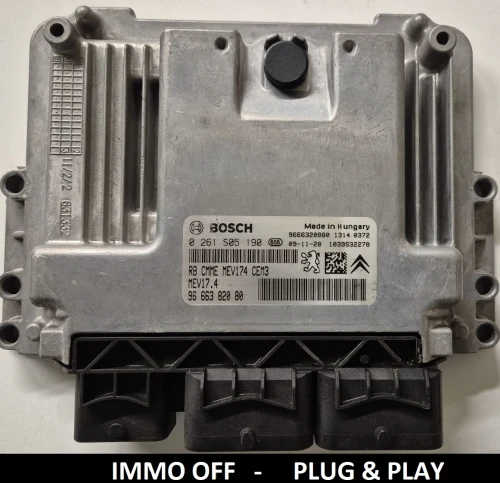 0261S05190 9666382080 Motorsteuergerät Bosch MEV17.4 Peugeot Citroën 1.4 / 1.6 VTi IMMO OFF