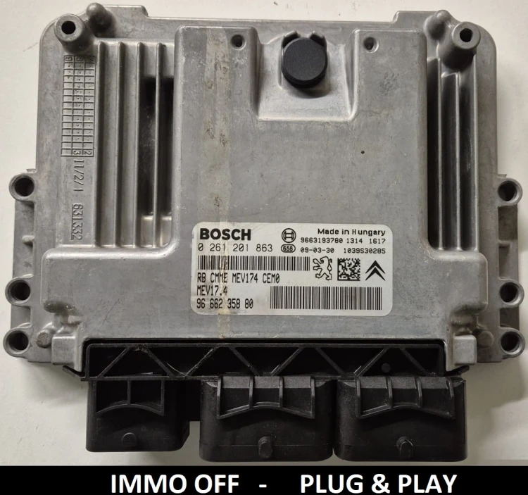 0261201863 9666235880 centralina motore Bosch MEV17.4 Peugeot Citroën 1.4 / 1.6 IMMO OFF