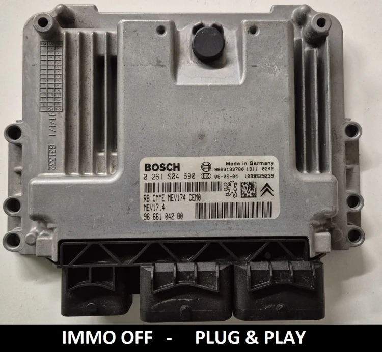 0261S04690 9666104280 engine control unit Bosch MEV17.4 Peugeot Citroën 1.4 / 1.6 IMMO OFF
