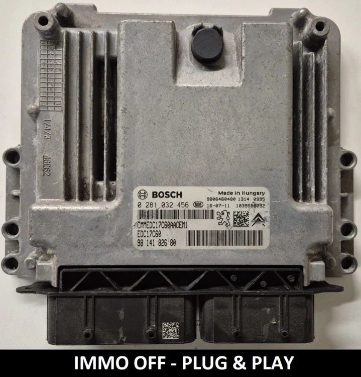0281032456 9814182680 engine control unit Bosch EDC17C60 Peugeot Citroën Opel 1.6 Diesel IMMO OFF