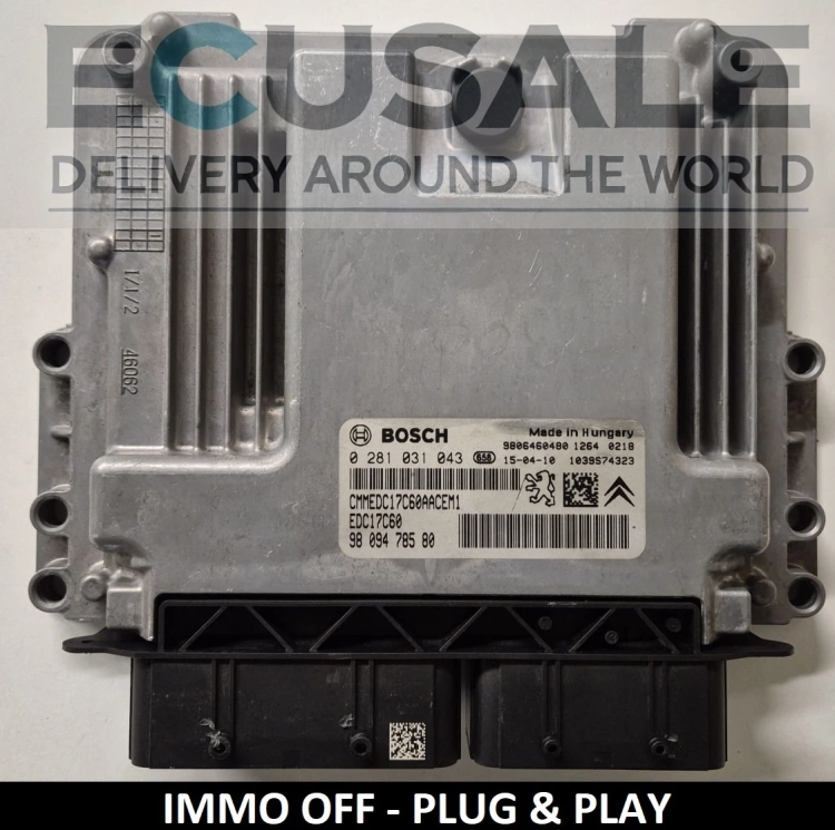 ecu PEUGEOT 1.6 HDI 9809478580 0281031043 centralina do motor