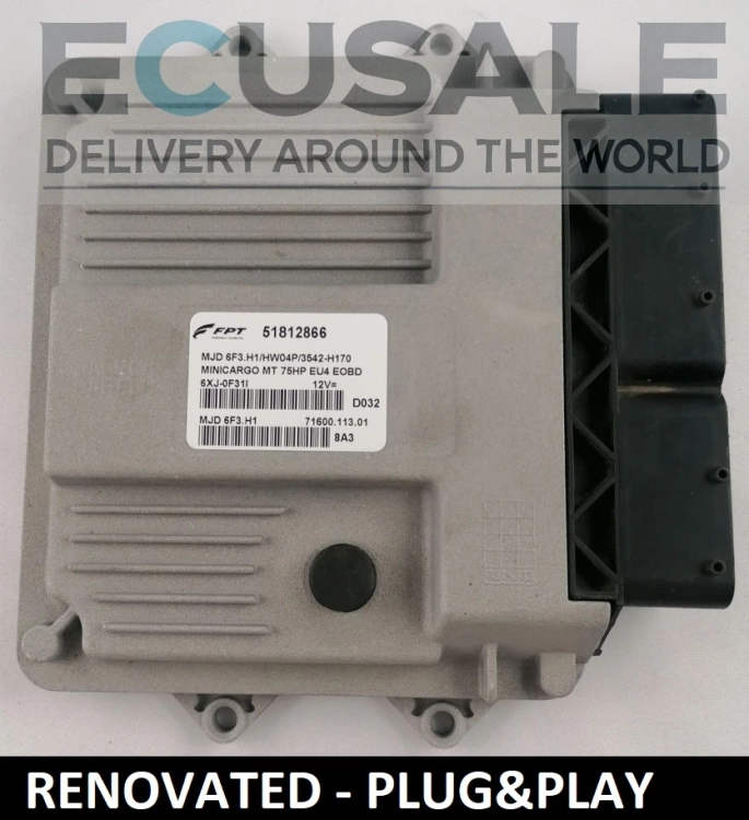 Centralita de Motor Renovado FIAT 51812866 MJD6F3.H1 HW03P – Unidad Bosch para Motor 1.3