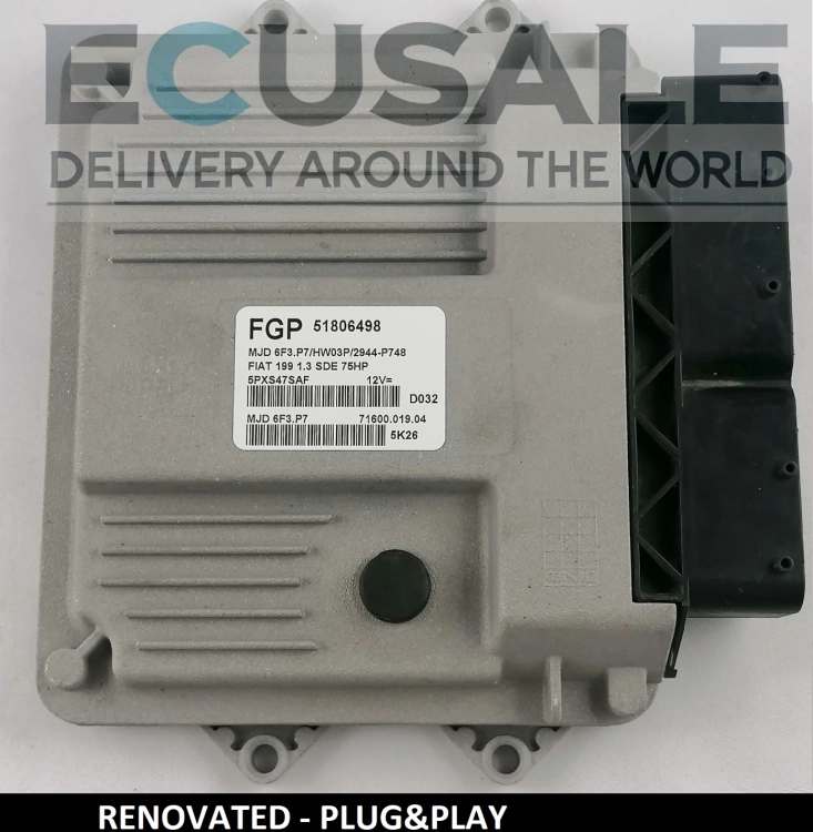 RENOVIERT MOTORSTEUERGERÄT FIAT 51806498 MJD6F3.P7 HW03P für 1.3 Multijet – Plug &amp; Play, ohne Programmierung