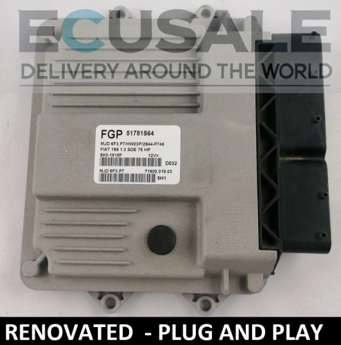 CENTRALINA DEL MOTORE RINNOVATO FIAT 51781564 MJD6F3.P7 HW03P per 1.3 Multijet – Plug and Play, senza programmazione