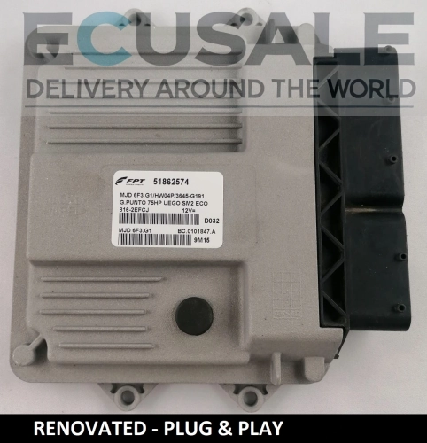 CENTRALINA DEL MOTORE RINNOVATO FIAT 51862574 MJD6F3.G1 HW04P – PLUG &amp; PLAY, SENZA PROGRAMMAZIONE