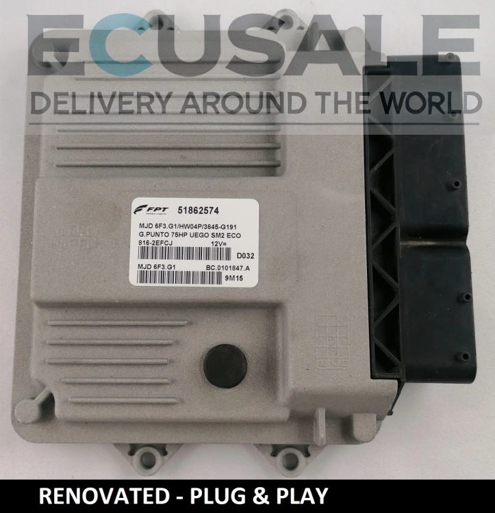 CENTRALITA DE MOTOR RENOVADO FIAT 51862574 MJD6F3.G1 HW04P – PLUG &amp; PLAY, SIN PROGRAMACIÓN