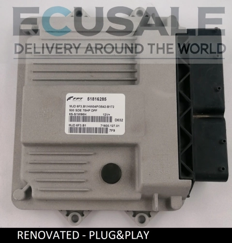 Renovated engine ECU FIAT 51816285 MJD6F3.B1 HW04P – view of Bosch unit ready for Plug &amp; Play installation
