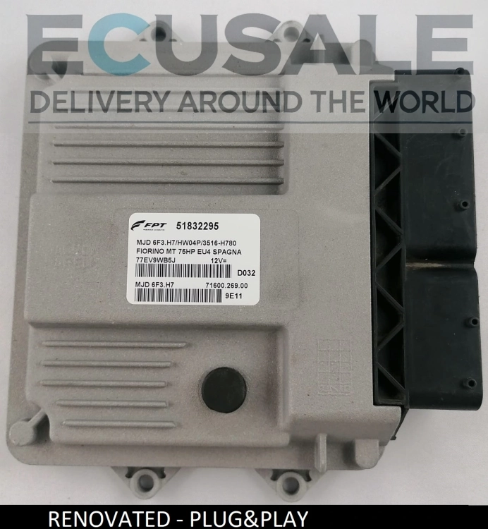 Virgin engine ECU FIAT 51832295 MJD6F3.H7 HW04P – ready to install, no programming required