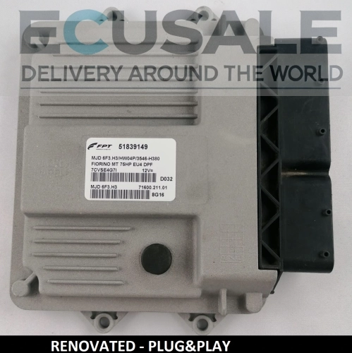 ECU  FIAT 1.3 51839149 MJD6F3.H3 bez potrzeby programowania