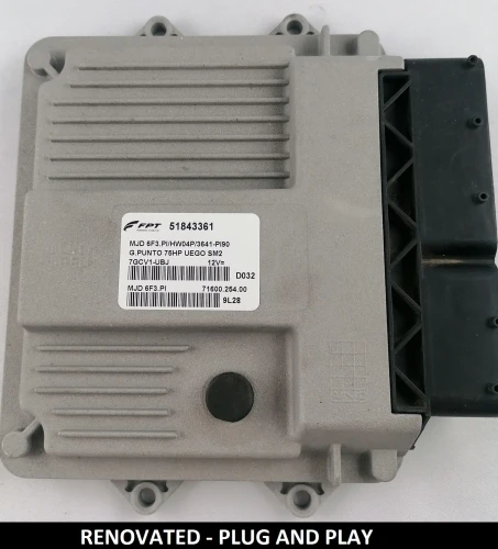 Centralina motore Fiat 1.3 revisionata 51843361 MJD6F3.PI HW04P – Plug &amp; Play, senza programmazione