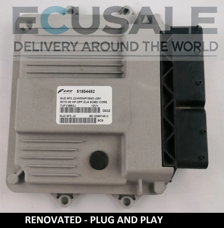 CENTRALINA DO MOTOR RENOVADO FIAT 51854482 MJD6F3.J2 HW04P – Bosch Plug and Play 1.3 Multijet para Punto 500 Panda Fiorino Qubo