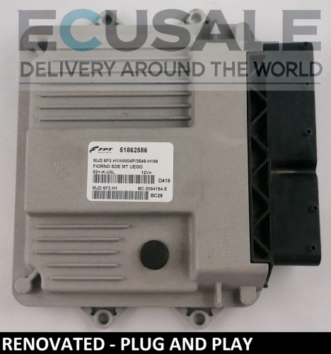 CENTRALINA DO MOTOR RENOVADA FIAT 51862586 MJD6F3.H1 HW04P – Bosch Plug and Play 1.3 Multijet para Punto Panda Doblo Fiorino Qubo