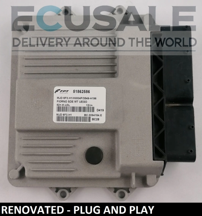 CENTRALINA DO MOTOR RENOVADA FIAT 51862586 MJD6F3.H1 HW04P – Bosch Plug and Play 1.3 Multijet para Punto Panda Doblo Fiorino Qubo