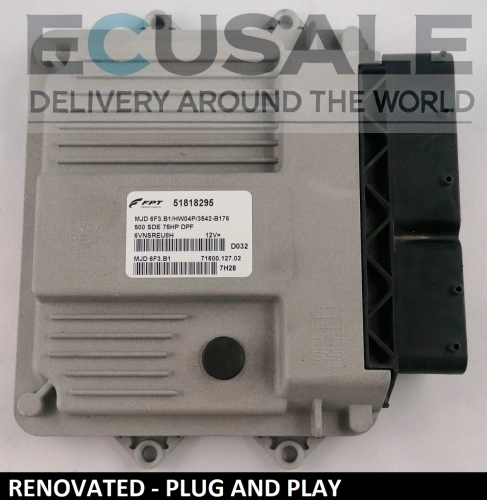 CENTRALINA DO MOTOR RENOVADO FIAT 51818295 MJD6F3.B1 HW04P – Bosch Plug and Play 1.3 Multijet para Punto 500 Panda Doblo Fiorino