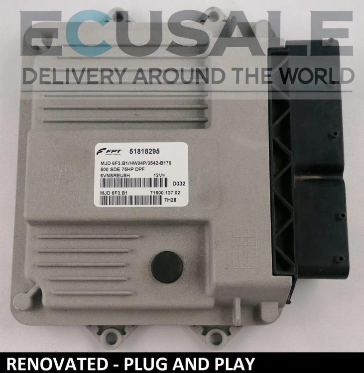 CENTRALINA DO MOTOR RENOVADO FIAT 51818295 MJD6F3.B1 HW04P – Bosch Plug and Play 1.3 Multijet para Punto 500 Panda Doblo Fiorino