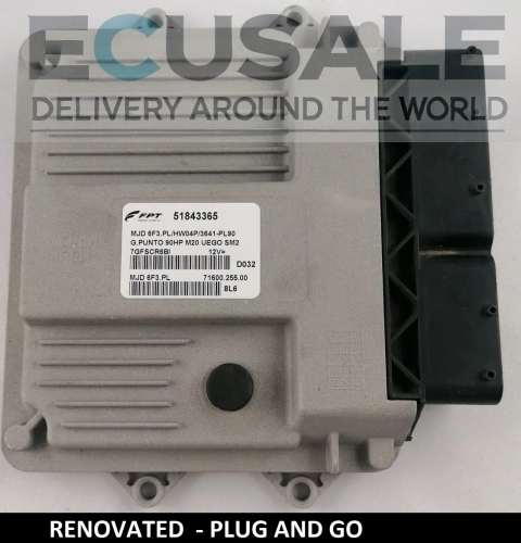 CENTRALINA DEL MOTORE RINNOVATO FIAT 51843365 MJD6F3.PL HW04P – Bosch Plug and Play 1.3
