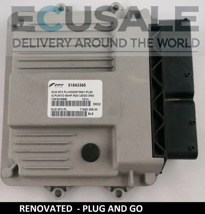 CENTRALINA DEL MOTORE RINNOVATO FIAT 51843365 MJD6F3.PL HW04P – Bosch Plug and Play 1.3