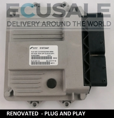 Centralina del motore per Fiat 500 1.3 – 51872447 MJD8DF.C2 – VERGINE Plug and Play