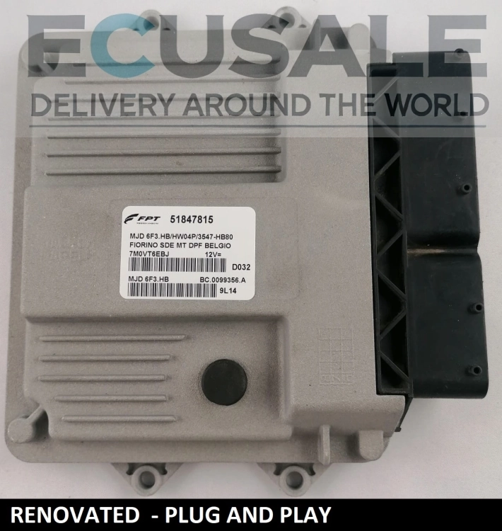 Tested and ready-to-install ECU for FIORINO QUBO 1.3 JTD 51847815 MJD6F3.HB
