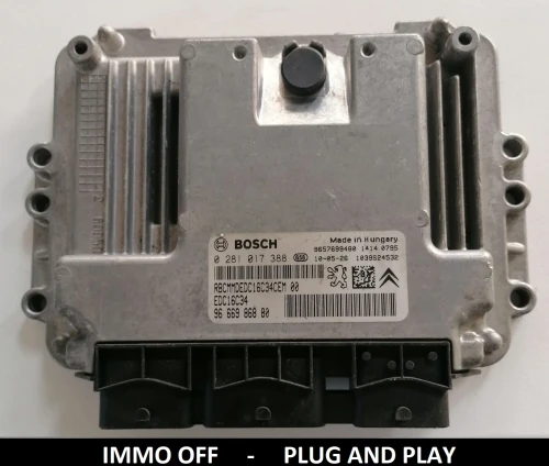 0281017388 9666986880 sterownik silnika Bosch EDC16C34 Peugeot Citroën 1.4 / 1.6 HDi IMMO OFF