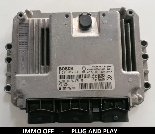 0281012981 9663476380 centralina motore Bosch EDC16C34 Peugeot Citroën 1.4 / 1.6 HDi IMMO OFF