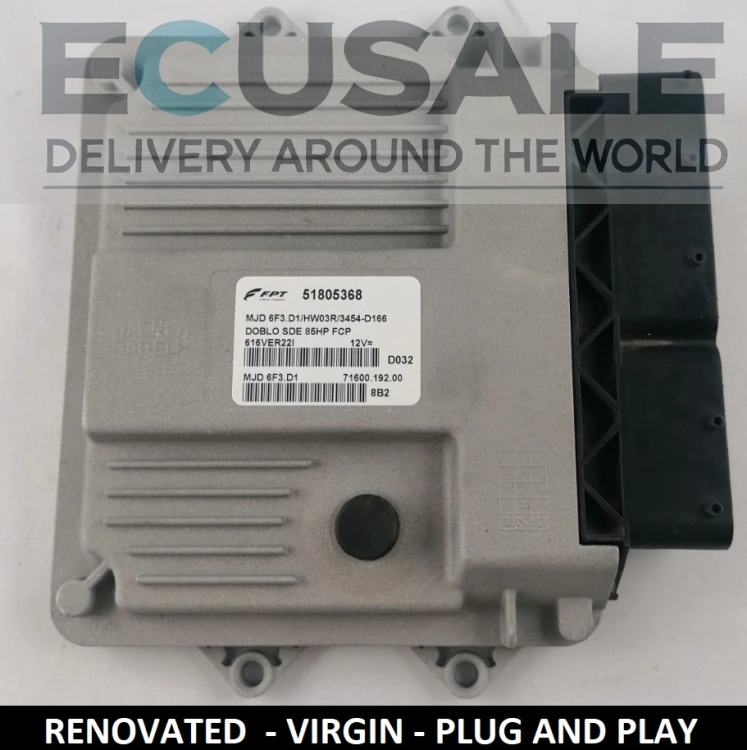 Centralina motore 51805368 MJD6F3D1 HW03R per Fiat 1.3 – testata, Plug and Play, pronta per l’installazione