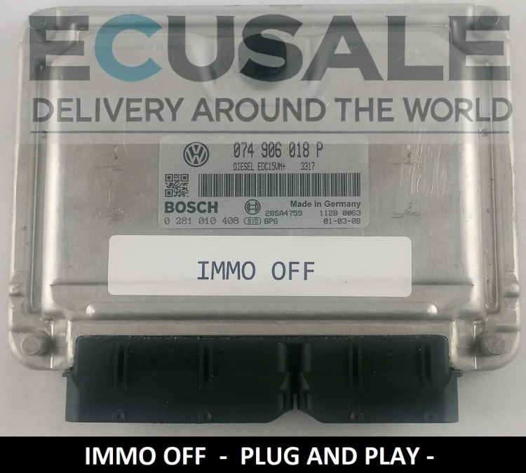 centralina do motor 0281010408 Volkswagen Transporter T4 2.5 TDI IMMO OFF