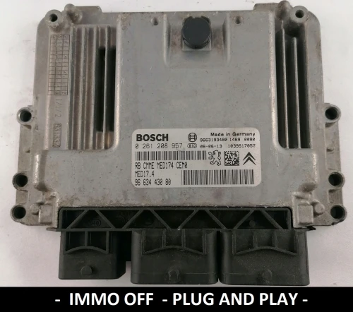 0261208957 9663443080 engine control unit Bosch MED17.4 Peugeot Citroën 1.6 IMMO OFF