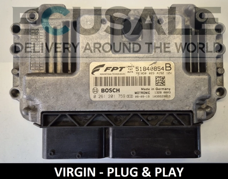 51840854B 0261201759 ECU Engine controller Fiat 500 1.2 8V Bosch VIRGIN Plug and Play