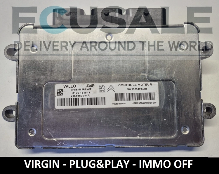 Engine controller J34P 9665424480 prepared in VIRGIN IMMO OFF mode – ready for installation in Peugeot and Citroën