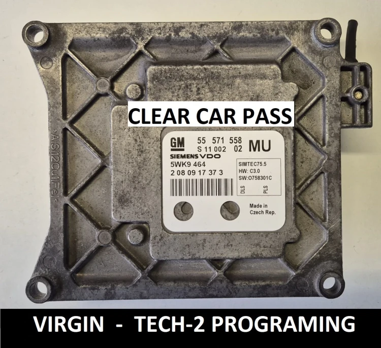 55571558 MU 5WK9464 centralina motore Siemens Opel Astra / Zafira / Meriva benzina Virgin